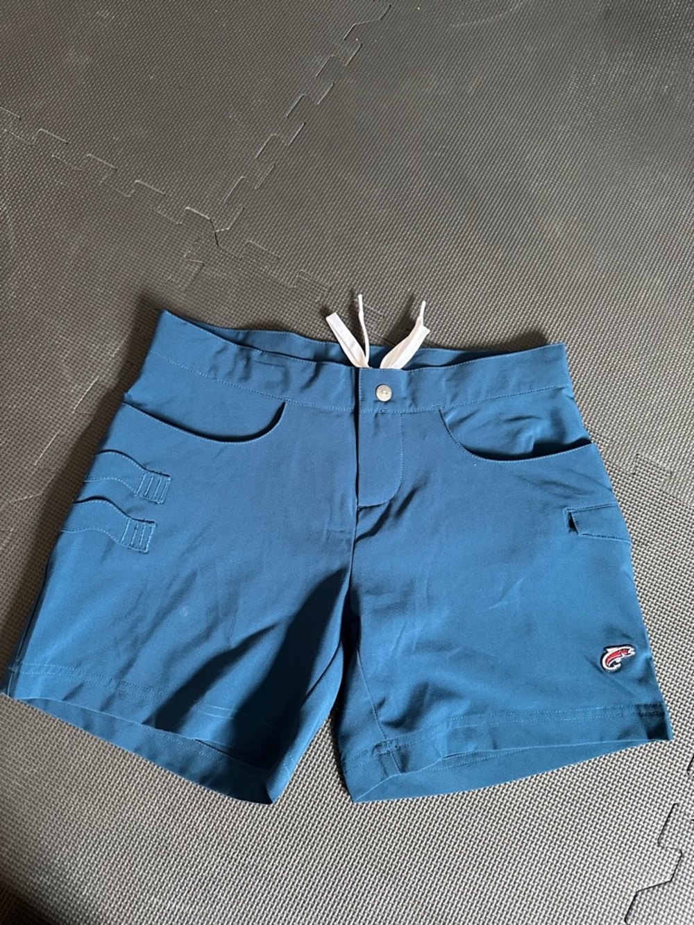DSG Blue Performance Swim/Board Shorts with Small Patch Logo